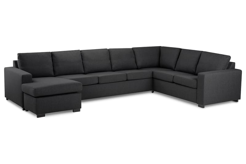 Crazy 6-seters Venstrevendt U-formet X-Large Hjørnesofa med Divan i Stoff - Mørk grå - Møbler - Sofaer - Hjørnesofa - Hjørnesofa med divan