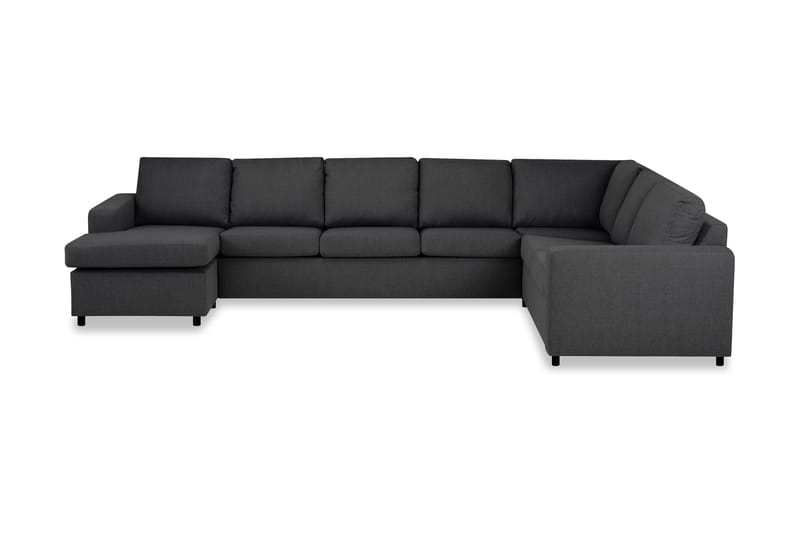 Crazy 6-seters Venstrevendt U-formet X-Large Hjørnesofa med Divan i Stoff - Mørk grå - Møbler - Sofaer - Hjørnesofa - Hjørnesofa med divan