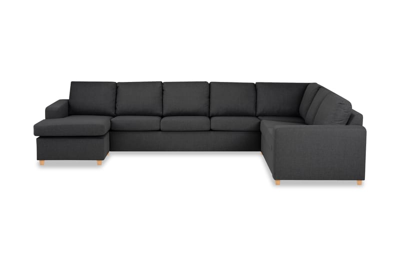 Crazy 6-seters Venstrevendt U-formet X-Large Hjørnesofa med Divan i Stoff - Mørk grå - Møbler - Sofaer - Hjørnesofa - Hjørnesofa med divan