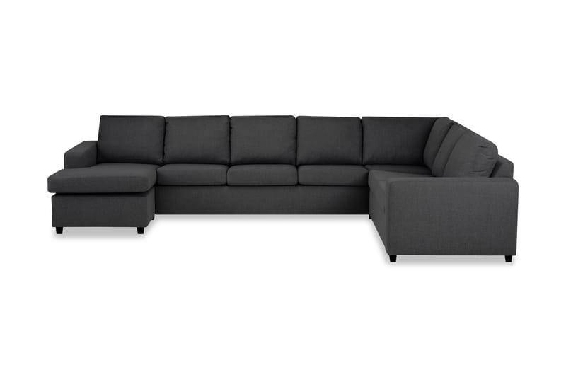 Crazy 6-seters Venstrevendt U-formet X-Large Hjørnesofa med Divan i Stoff - Mørk grå - Møbler - Sofaer - Hjørnesofa - Hjørnesofa med divan