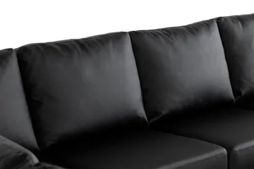 Crazy 7-seters høyrevendt U-formet ekstra ekstra stor hjørnesofa med sjeselong i kunstskinn - Svart - Møbler - Sofaer - Hjørnesofa - Hjørnesofa med divan