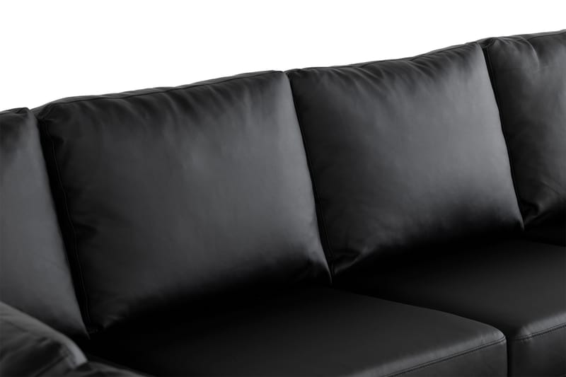 Crazy 7-seters høyrevendt U-formet ekstra ekstra stor hjørnesofa med sjeselong i kunstskinn - Svart - Møbler - Sofaer - Hjørnesofa - Hjørnesofa med divan