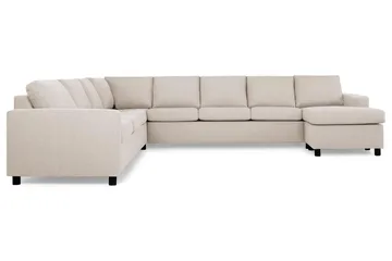 Crazy 7-seters høyrevendt U-formet ekstra ekstra stor hjørnesofa med sjeselong i stoff - Beige - Møbler - Sofaer - Hjørnesofa - Hjørnesofa med divan