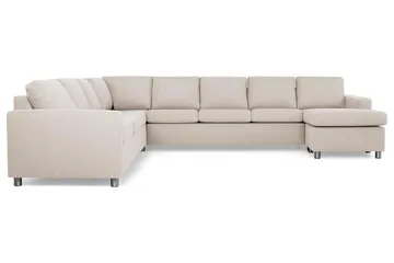 Crazy 7-seters høyrevendt U-formet ekstra ekstra stor hjørnesofa med sjeselong i stoff - Beige - Møbler - Sofaer - Hjørnesofa - Hjørnesofa med divan