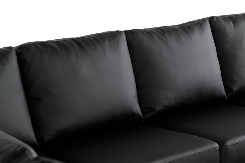 Crazy 7-seters Høyrevendt U-formet XX-Large Hjørnesofa med Divan i Kunstlær - Svart - Møbler - Sofaer - Hjørnesofa - Hjørnesofa med divan