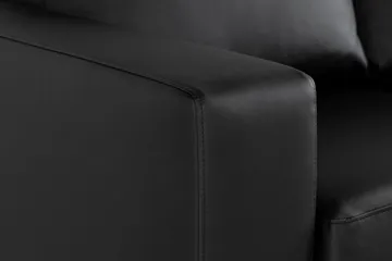 Crazy 7-seters Høyrevendt U-formet XX-Large Hjørnesofa med Divan i Kunstlær - Svart - Møbler - Sofaer - Hjørnesofa - Hjørnesofa med divan