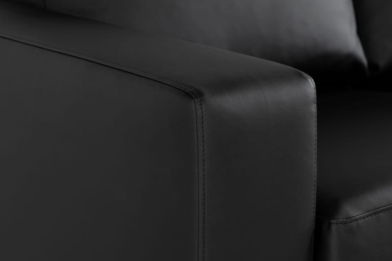 Crazy 7-seters Høyrevendt U-formet XX-Large Hjørnesofa med Divan i Kunstlær - Svart - Møbler - Sofaer - Hjørnesofa - Hjørnesofa med divan