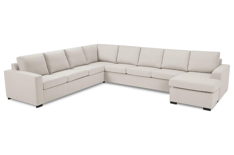 Crazy 7-seters Høyrevendt U-formet XX-Large Hjørnesofa med Divan i Stoff - Beige - Møbler - Sofaer - Hjørnesofa - Hjørnesofa med divan