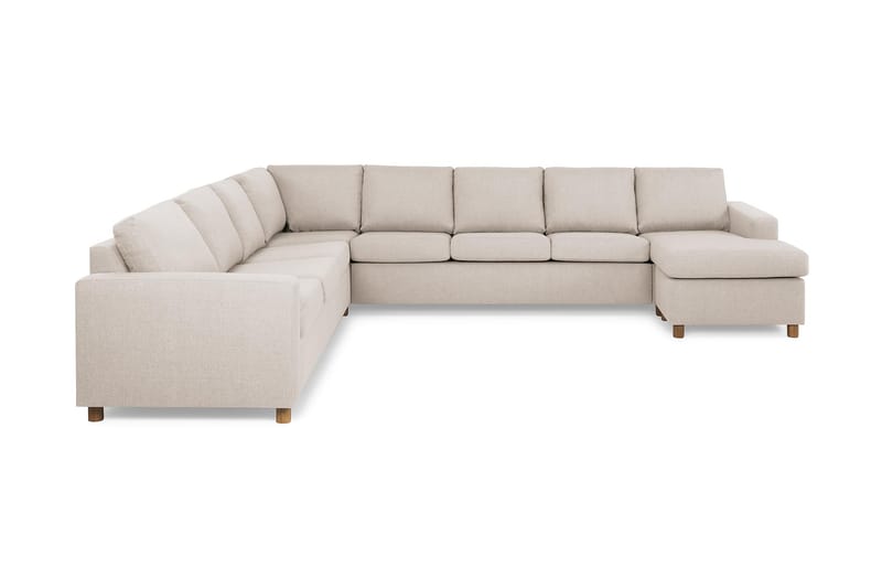 Crazy 7-seters Høyrevendt U-formet XX-Large Hjørnesofa med Divan i Stoff - Beige - Møbler - Sofaer - Hjørnesofa - Hjørnesofa med divan