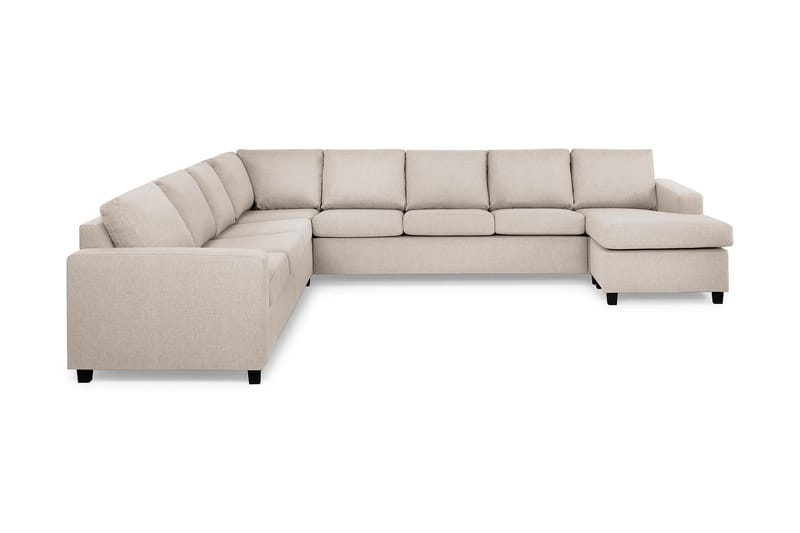 Crazy 7-seters Høyrevendt U-formet XX-Large Hjørnesofa med Divan i Stoff - Beige - Møbler - Sofaer - Hjørnesofa - Hjørnesofa med divan