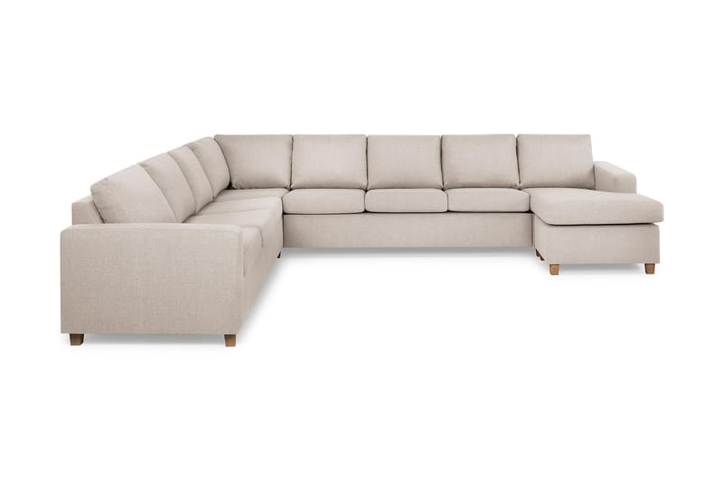 Crazy 7-seters Høyrevendt U-formet XX-Large Hjørnesofa med Divan i Stoff - Beige - Møbler - Sofaer - Hjørnesofa - Hjørnesofa med divan