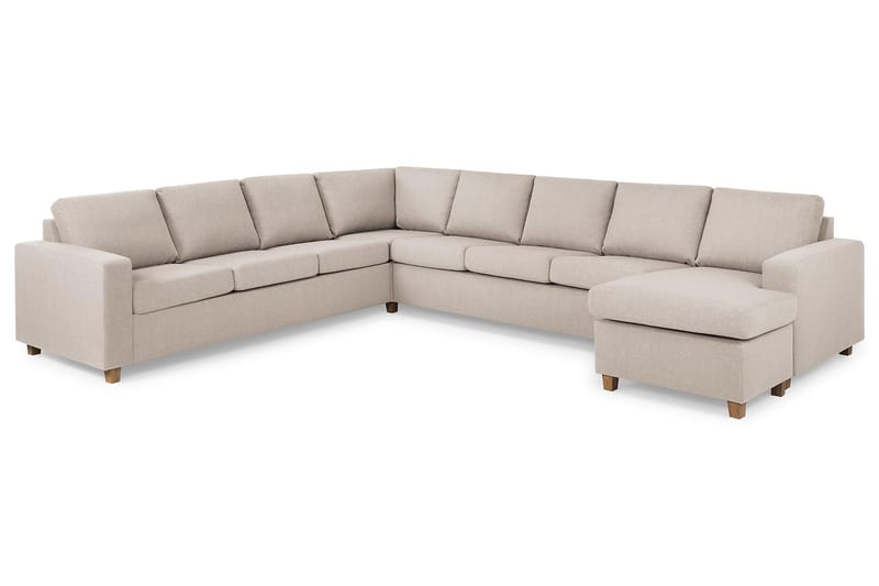 Crazy 7-seters Høyrevendt U-formet XX-Large Hjørnesofa med Divan i Stoff - Beige - Møbler - Sofaer - Hjørnesofa - Hjørnesofa med divan