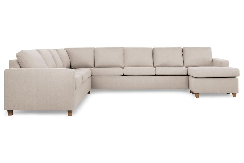Crazy 7-seters Høyrevendt U-formet XX-Large Hjørnesofa med Divan i Stoff - Beige - Møbler - Sofaer - Hjørnesofa - Hjørnesofa med divan