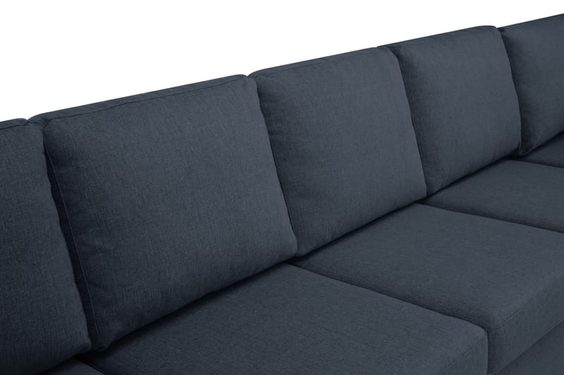 Crazy 7-seters Høyrevendt U-formet XX-Large Hjørnesofa med Divan i Stoff - Blå - Møbler - Sofaer - Hjørnesofa - Hjørnesofa med divan