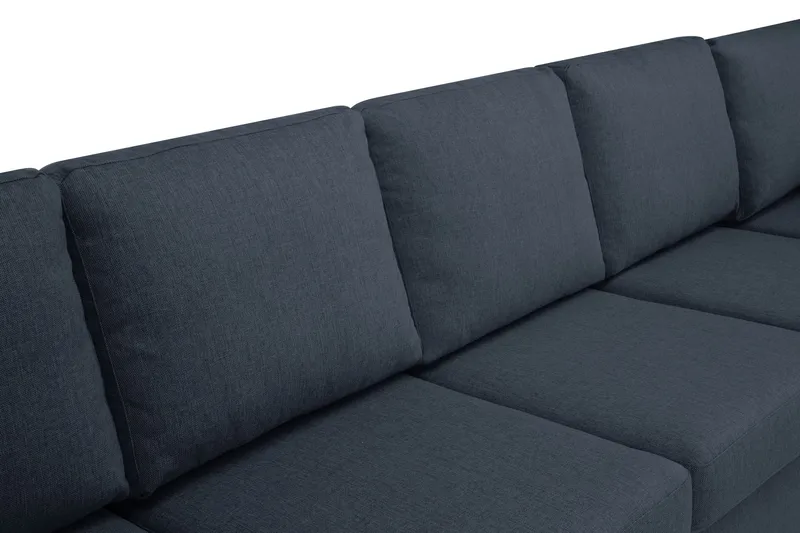 Crazy 7-seters Høyrevendt U-formet XX-Large Hjørnesofa med Divan i Stoff - Blå - Møbler - Sofaer - Hjørnesofa - Hjørnesofa med divan
