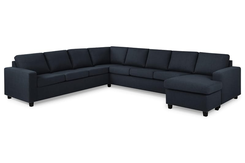 Crazy 7-seters Høyrevendt U-formet XX-Large Hjørnesofa med Divan i Stoff - Blå - Møbler - Sofaer - Hjørnesofa - Hjørnesofa med divan