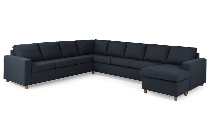Crazy 7-seters Høyrevendt U-formet XX-Large Hjørnesofa med Divan i Stoff - Blå - Møbler - Sofaer - Hjørnesofa - Hjørnesofa med divan