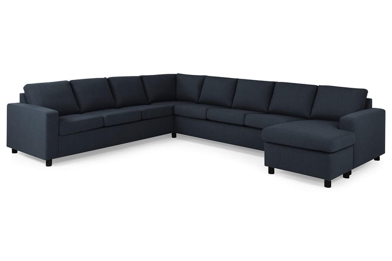 Crazy 7-seters Høyrevendt U-formet XX-Large Hjørnesofa med Divan i Stoff - Blå - Møbler - Sofaer - Hjørnesofa - Hjørnesofa med divan