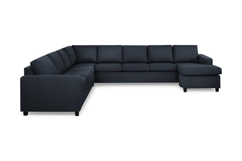 Crazy 7-seters Høyrevendt U-formet XX-Large Hjørnesofa med Divan i Stoff - Blå - Møbler - Sofaer - Hjørnesofa - Hjørnesofa med divan
