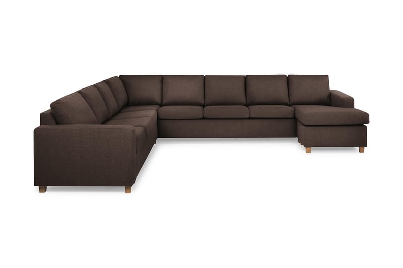 Crazy 7-seters Høyrevendt U-formet XX-Large Hjørnesofa med Divan i Stoff - Brun - Møbler - Sofaer - Hjørnesofa - Hjørnesofa med divan