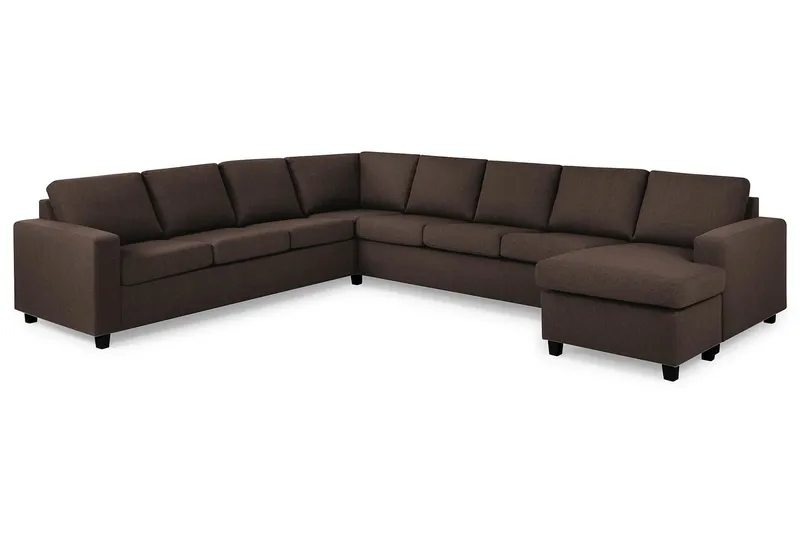 Crazy 7-seters Høyrevendt U-formet XX-Large Hjørnesofa med Divan i Stoff - Brun - Møbler - Sofaer - Hjørnesofa - Hjørnesofa med divan