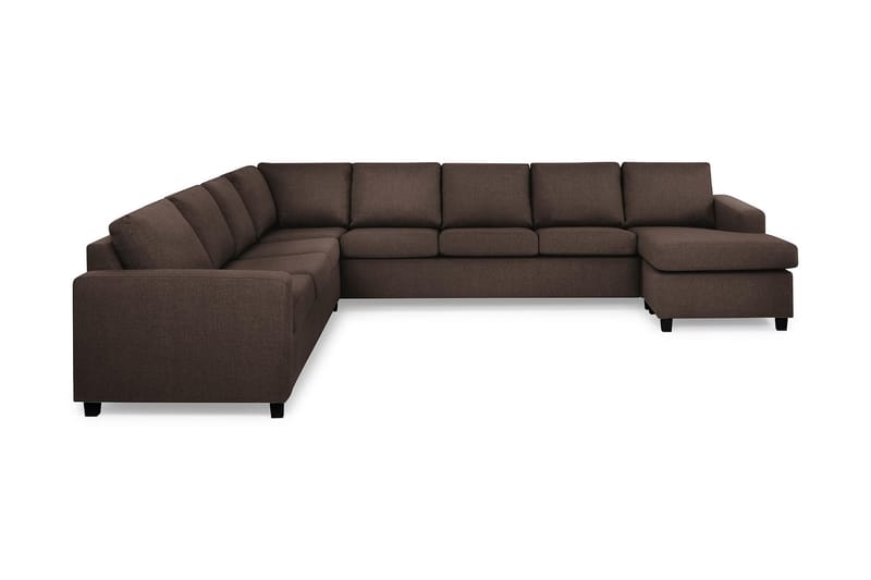 Crazy 7-seters Høyrevendt U-formet XX-Large Hjørnesofa med Divan i Stoff - Brun - Møbler - Sofaer - Hjørnesofa - Hjørnesofa med divan