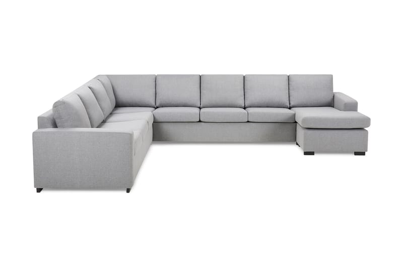 Crazy 7-seters Høyrevendt U-formet XX-Large Hjørnesofa med Divan i Stoff - Grå - Møbler - Sofaer - Hjørnesofa - Hjørnesofa med divan