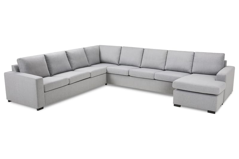 Crazy 7-seters Høyrevendt U-formet XX-Large Hjørnesofa med Divan i Stoff - Grå - Møbler - Sofaer - Hjørnesofa - Hjørnesofa med divan