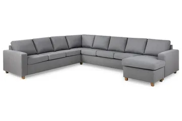 Crazy 7-seters Høyrevendt U-formet XX-Large Hjørnesofa med Divan i Stoff - Grå - Møbler - Sofaer - Hjørnesofa - Hjørnesofa med divan