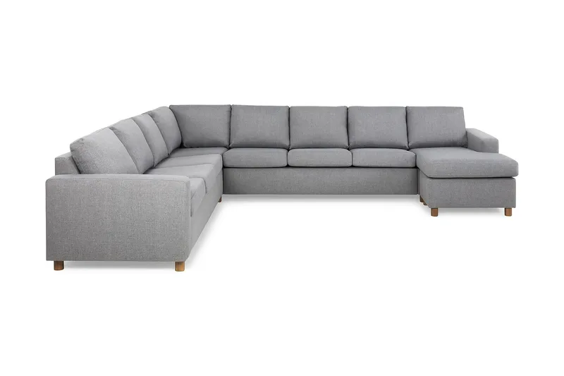 Crazy 7-seters Høyrevendt U-formet XX-Large Hjørnesofa med Divan i Stoff - Grå - Møbler - Sofaer - Hjørnesofa - Hjørnesofa med divan