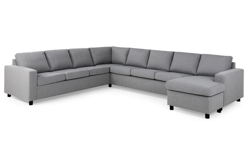 Crazy 7-seters Høyrevendt U-formet XX-Large Hjørnesofa med Divan i Stoff - Grå - Møbler - Sofaer - Hjørnesofa - Hjørnesofa med divan