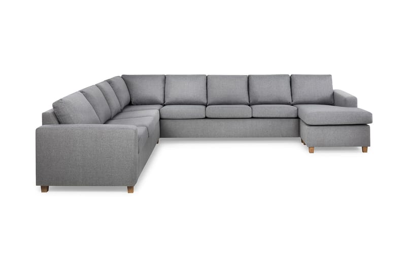 Crazy 7-seters Høyrevendt U-formet XX-Large Hjørnesofa med Divan i Stoff - Grå - Møbler - Sofaer - Hjørnesofa - Hjørnesofa med divan