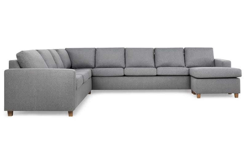 Crazy 7-seters Høyrevendt U-formet XX-Large Hjørnesofa med Divan i Stoff - Grå - Møbler - Sofaer - Hjørnesofa - Hjørnesofa med divan