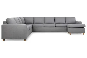 Crazy 7-seters Høyrevendt U-formet XX-Large Hjørnesofa med Divan i Stoff - Grå - Møbler - Sofaer - Hjørnesofa - Hjørnesofa med divan