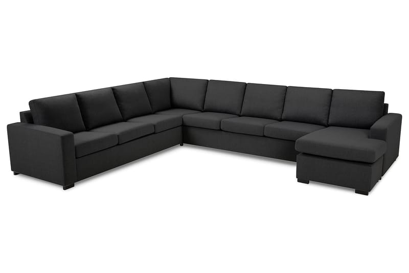 Crazy 7-seters Høyrevendt U-formet XX-Large Hjørnesofa med Divan i Stoff - Mørk grå - Møbler - Sofaer - Hjørnesofa - Hjørnesofa med divan