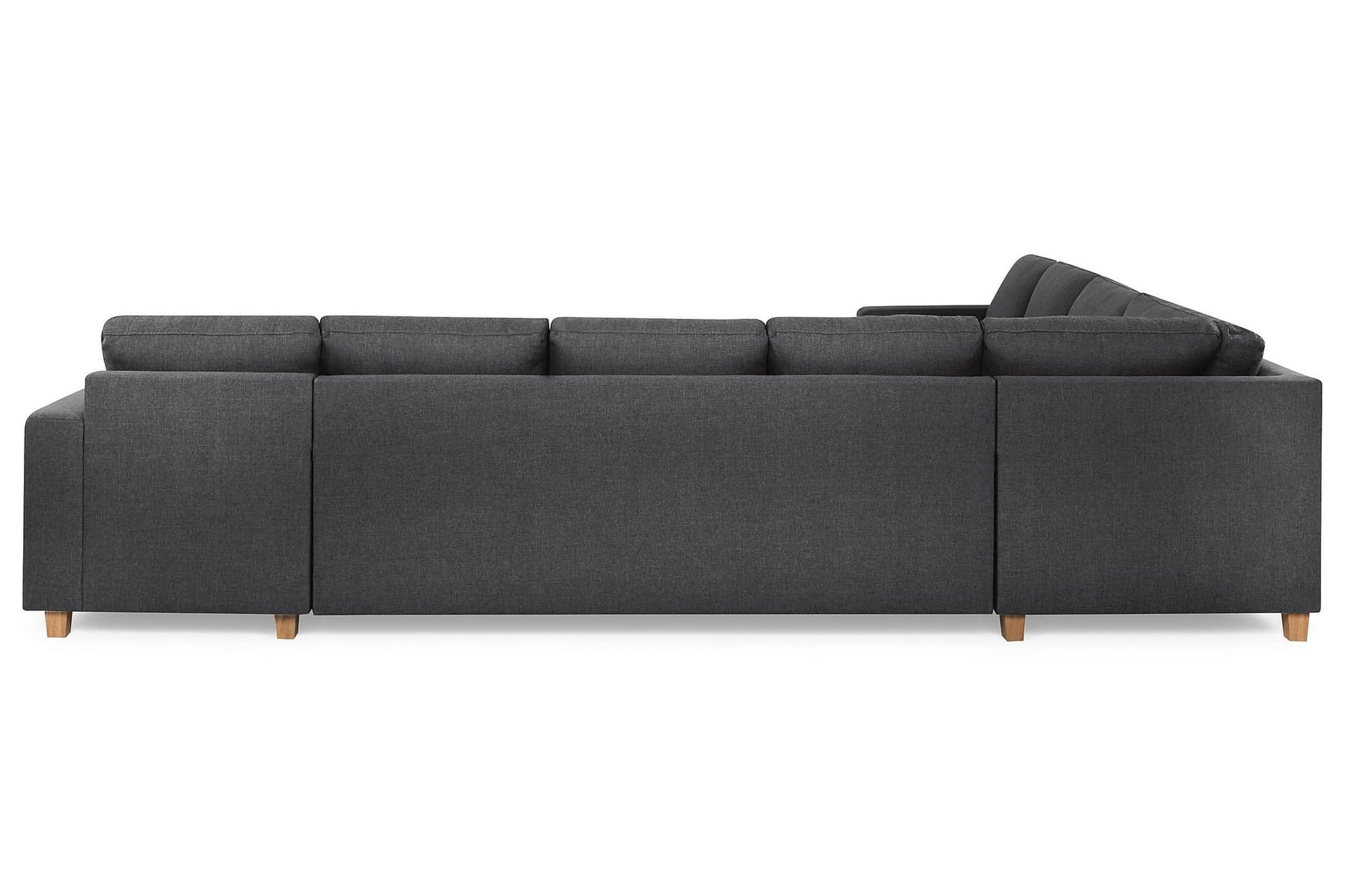 Crazy 7-seters Høyrevendt U-formet XX-Large Hjørnesofa med Divan i Stoff - Mørk grå - Møbler - Sofaer - Hjørnesofa - Hjørnesofa med divan