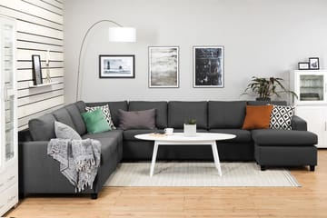 Crazy 7-seters Høyrevendt U-formet XX-Large Hjørnesofa med Divan i Stoff - Mørk grå - Møbler - Sofaer - Hjørnesofa - Hjørnesofa med divan