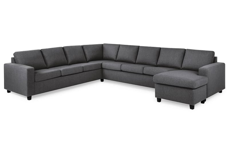 Crazy 7-seters Høyrevendt U-formet XX-Large Hjørnesofa med Divan i Stoff - Mørk grå - Møbler - Sofaer - Hjørnesofa - Hjørnesofa med divan