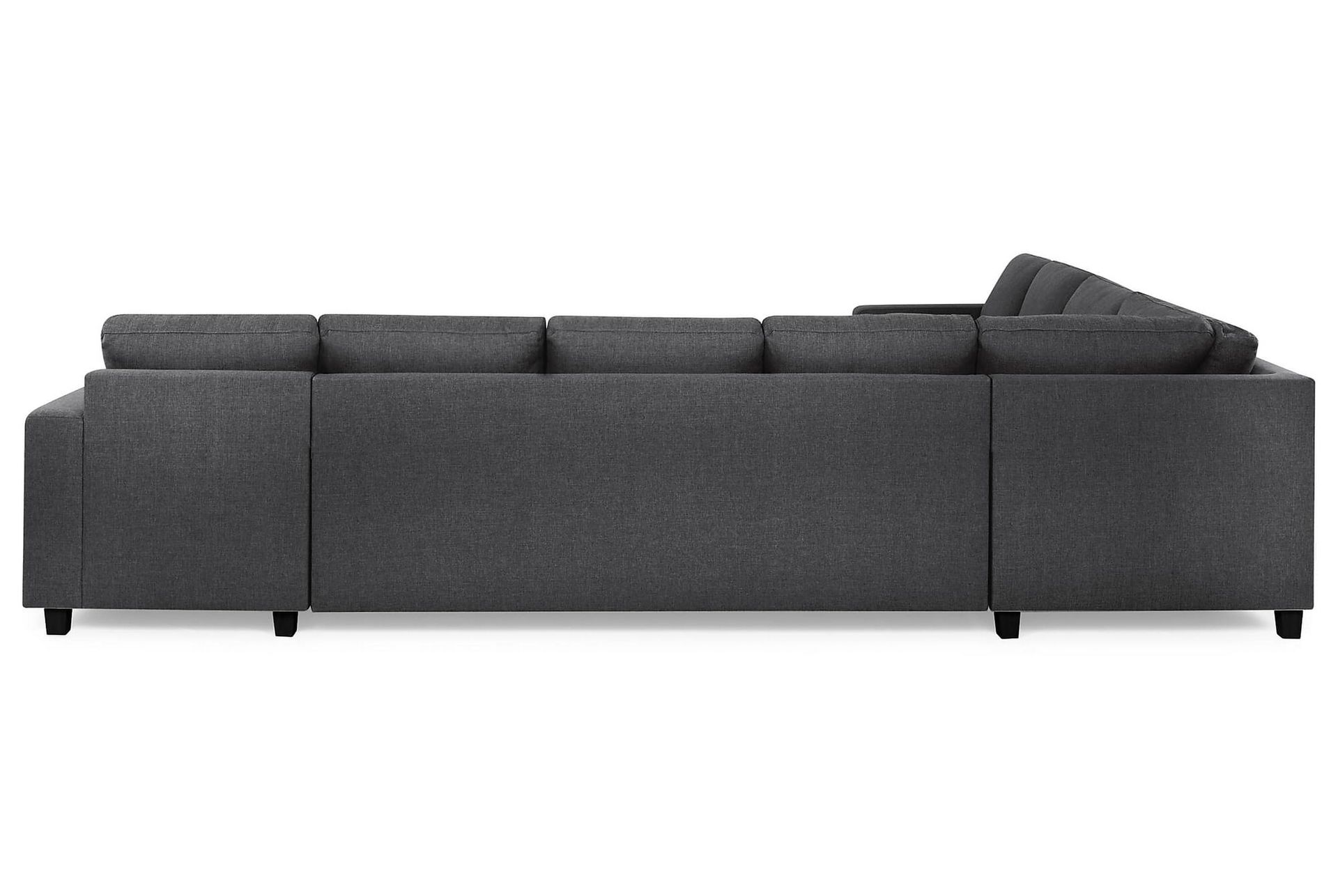 Crazy 7-seters Høyrevendt U-formet XX-Large Hjørnesofa med Divan i Stoff - Mørk grå - Møbler - Sofaer - Hjørnesofa - Hjørnesofa med divan