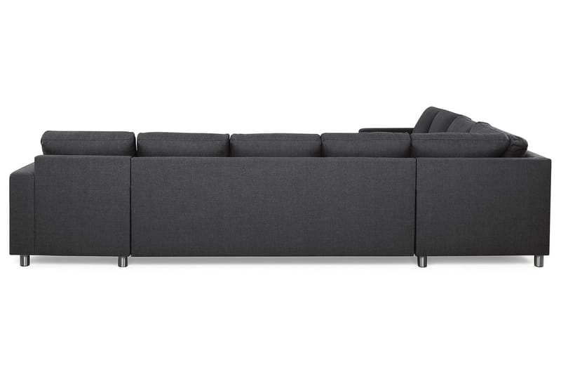 Crazy 7-seters Høyrevendt U-formet XX-Large Hjørnesofa med Divan i Stoff - Mørk grå - Møbler - Sofaer - Hjørnesofa - Hjørnesofa med divan