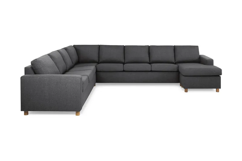 Crazy 7-seters Høyrevendt U-formet XX-Large Hjørnesofa med Divan i Stoff - Mørk grå - Møbler - Sofaer - Hjørnesofa - Hjørnesofa med divan