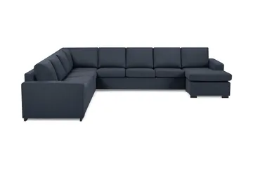Crazy 7-seters Høyrevendt U-formet XX-Large Hjørnesofa med Divan i Stoff - Mørkeblå - Møbler - Sofaer - Hjørnesofa - Hjørnesofa med divan