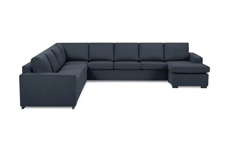 Crazy 7-seters Høyrevendt U-formet XX-Large Hjørnesofa med Divan i Stoff - Mørkeblå - Møbler - Sofaer - Hjørnesofa - Hjørnesofa med divan