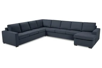 Crazy 7-seters Høyrevendt U-formet XX-Large Hjørnesofa med Divan i Stoff - Mørkeblå - Møbler - Sofaer - Hjørnesofa - Hjørnesofa med divan