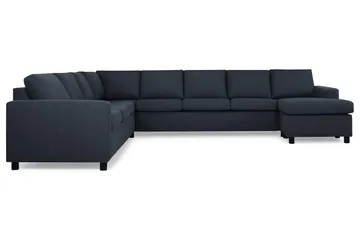 Crazy 7-seters Høyrevendt U-formet XX-Large Hjørnesofa med Divan i Stoff - Mørkeblå - Møbler - Sofaer - Hjørnesofa - Hjørnesofa med divan