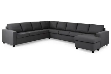 Crazy 7-seters Høyrevendt U-formet XX-Large Hjørnesofa med Divan i Stoff - Mørkegrå - Møbler - Sofaer - Hjørnesofa - Hjørnesofa med divan