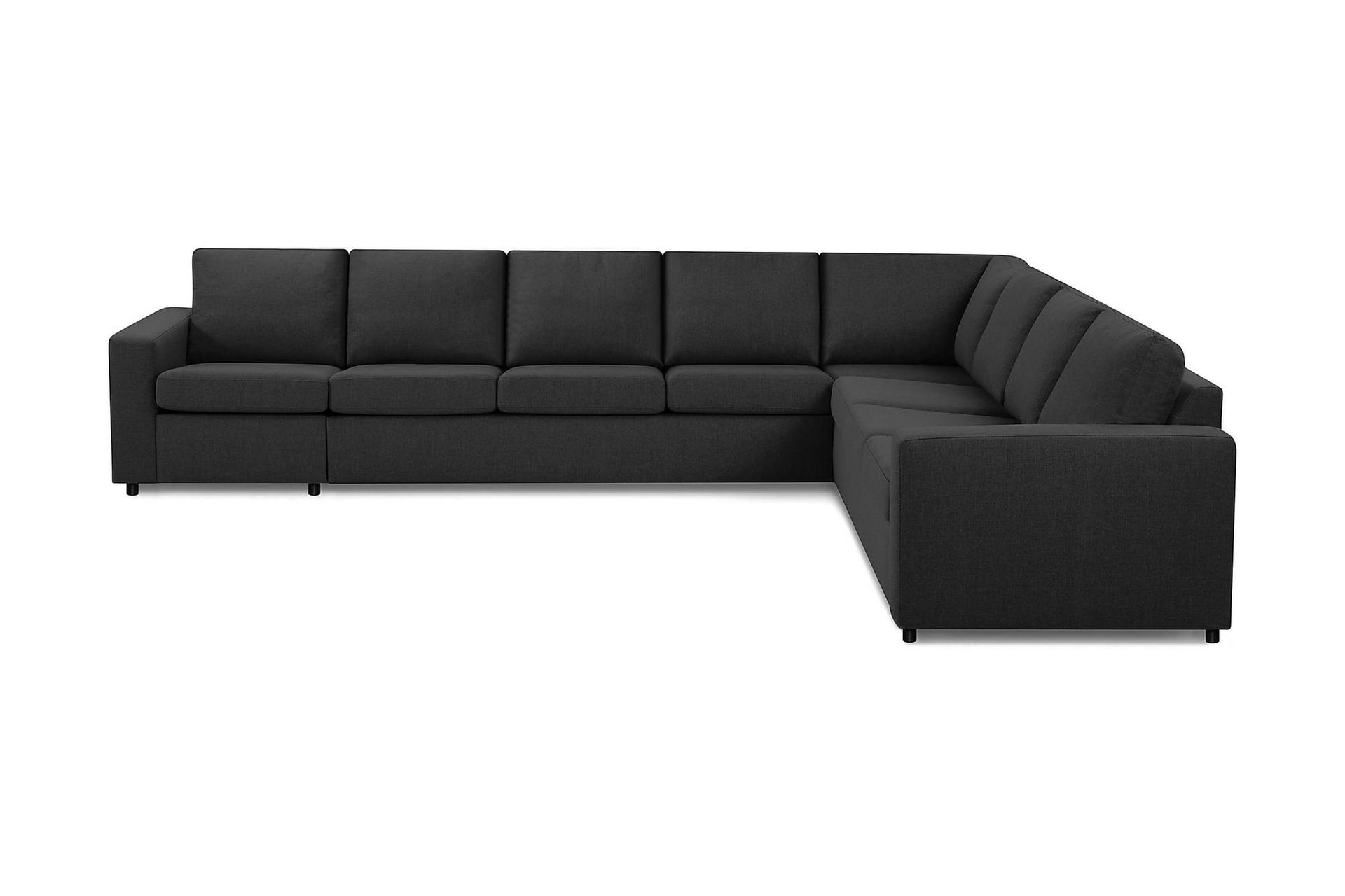 Crazy 7-seters Vendbar L-formet XX-Large Hjørnesofa i Stoff - Antrasitt - Møbler - Sofaer - Hjørnesofa