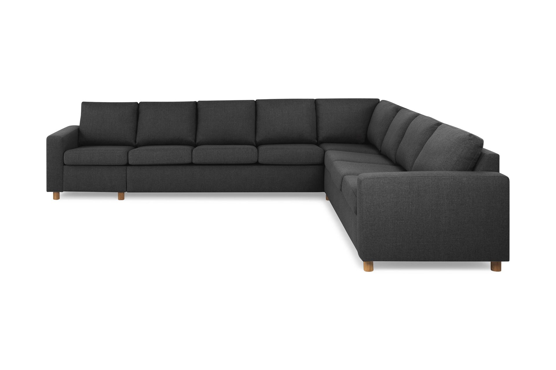 Crazy 7-seters Vendbar L-formet XX-Large Hjørnesofa i Stoff - Antrasitt - Møbler - Sofaer - Hjørnesofa