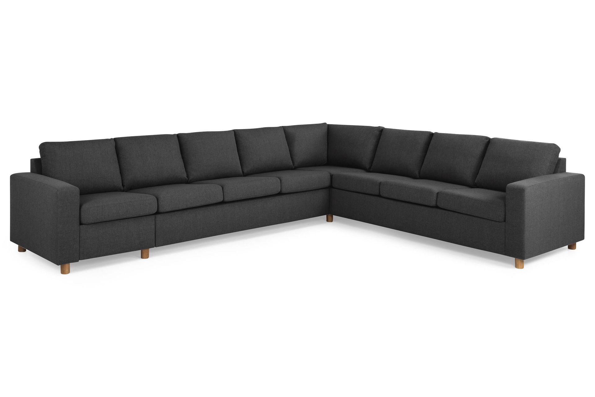 Crazy 7-seters Vendbar L-formet XX-Large Hjørnesofa i Stoff - Antrasitt - Møbler - Sofaer - Hjørnesofa