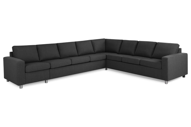 Crazy 7-seters Vendbar L-formet XX-Large Hjørnesofa i Stoff - Antrasitt - Møbler - Sofaer - Hjørnesofa